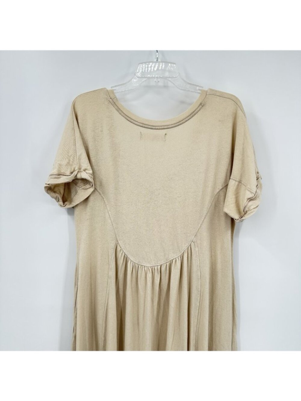 Free People Beach Meadow Tee Dress maxi cream LARGE boho retro chic summer vacay - Picture 9 of 13